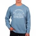 Men's Uscape Apparel Light Blue Notre Dame Fighting Irish Pigment Dyed Fleece Sweatshirt