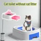 Entraîneur de toilette réutilisable pour chat bac à litière sans litière chats fuchsia à utiliser