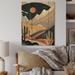 Union Rustic Full Moon Over The Desert Mountains Full Moon Over The Desert Mountains - Print Metal in Brown/Yellow | 32 H x 16 W x 1 D in | Wayfair