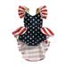 Sunisery Infant Baby Girl 4th of July Outfit Ruffled American Flag Romper Bodysuit Dress Fourth of July Jumpsuit Baby Clothes