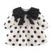 Rovga Fashion Dresses For Girls Kids Patchwork Long Ruffled Sleeve Bowknot Polka Dot Princess Dress Clothes Outfits