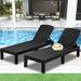 Patio Lounge Chair Set of 2 Adjustable Patio Chaise Outdoor Lounger Recliner for Poolside Patio Backyard Waterproof | Easy to Assemble | Max Weight 330 lbs Black