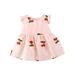 DTBPRQ Toddler Baby Girl Summer Dress Cotton Linen Ruffle Sleeveless Button-Down Kids Casual Beach Party Dresses 1-5T