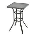 Gymax 24 Outdoor Bar Table Patio Bar Height Table w/ Aluminum Tabletop