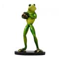 Frog Garden Statue Animal Sculpture Yard Ornaments Collection Resin Figurines Desktop Figures for Pond Lawn Backyard Housewarming Fireplace Rugby10.5x5.5x17.5cm