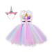 Costume For Girls Dress Up Clothes For Little Girls Rainbow Tutu With Headband Birthday Gift