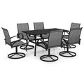 vidaXL Garden Dining Set 3/5 Pieces Textilene and Steel Outdoor Patio Dinner