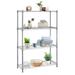NiamVelo 4 Tier Wire Shelving Unit Heavy Duty Metal Shelf with Wheels Adjustable Storage Shelves for Kitchen Garage Pantry Office Bedroom 1000lbs Chrome