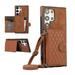 K-Lion Crossbody Wallet Case for Samsung Galaxy A52 with Card Holder Shockproof Purse Cover with Removable Crossbody Strap Compatible with Samsung Galaxy A52 Brown