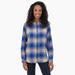 Dickies Women's Plaid Flannel Long Sleeve Shirt - Surf Blue/fireside Ombre Size XS (FL075)