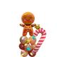 Everything You Need To Make A Christmas Gingerbread Man Balloon Bouquet With Candy Cane, Millions & Chocolate Latex Balloons, No Helium