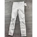 Free People Jeans | Free People Jeans Women's Size 25r Distressed Skinny Denim Pants White New Nwt. | Color: White | Size: 25