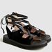 J. Crew Shoes | *Brand New* Jcrew Lace-Up Wedge Sandals In Suede | Color: Black | Size: 6