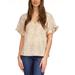 Michael Kors Tops | Michael Kors Women's Paisley Print Ruffled Sleeve Top Brown Size Large | Color: Brown | Size: Large