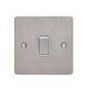 Schneider Electric Ultimate Flat Plate - Single Light Switch, 2 Pole, GU2210WSS, Stainless Steel with White Insert