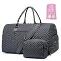 Travel Duffle Bag for Women Weekend, Hospital Bags with Toiletry Bag, Weekender Bags with Shoe Compartment, Carry On Overnight Holdall Bag for Women, Gym Bag with Wet Pocket Dark Gray