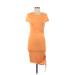 BB Dakota by Steve Madden Casual Dress - Sheath Crew Neck Short sleeves: Orange Print Dresses - Women's Size Medium