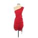 Shein Casual Dress - Bodycon Plunge Sleeveless: Red Print Dresses - Women's Size Small