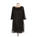 Ellos Casual Dress - Mini: Black Solid Dresses - Women's Size 10