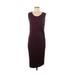 Sen Casual Dress - Midi Scoop Neck Sleeveless: Purple Print Dresses - Women's Size Medium