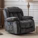 Bonzy Home 35" Wide Compact Swivel Rocker w/ Heat & Massage Durable Lounge Chair Mildew Resistant/Cotton in Gray | 39 H x 35 W x 31 D in | Wayfair