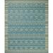 Blue/Yellow 117 x 93 x 0.25 in Indoor/Outdoor Area Rug - Justina Blakeney x Loloi Southwestern Machine Woven Indoor/Outdoor Area Rug in Blue/White | Wayfair