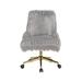 Everly Quinn Arnelle Swivel Office Chair Upholstered/Metal in Gray/Yellow | 35.5 H x 22.5 W x 25.5 D in | Wayfair E9187AEAC4C346698615D35FC249F1E6