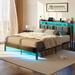 17 Stories Etsuyo Storage Platform Bed Upholstered/Metal & Upholstered/Metal in Yellow | 43.3 H x 60.4 W x 87.3 D in | Wayfair