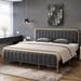Red Barrel Studio® Tisbury Platform Bed Metal in Gray/Yellow | 41.7 H x 77.6 W x 54.5 D in | Wayfair ADE3C7C146104D9E922C7B65F4E35207