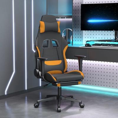 vidaXL Gaming Chair Massage Computer Chair with Footrest for Office Fabric