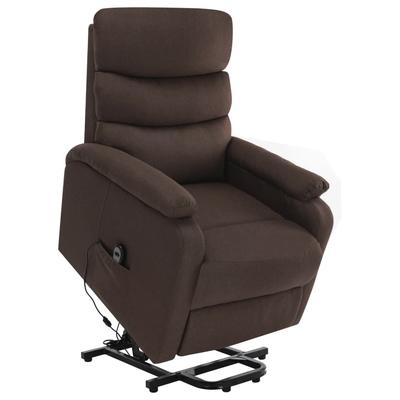 vidaXL Power Lift Massage Recliner Brown Fabric - 28.7" x 35.6" x 40.4"