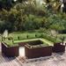 vidaXL Patio Lounge Set Outdoor Sectional Sofa Set Table Garden Poly Rattan - 27.6" x 27.6" x 23.8"