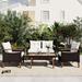 4-Piece Garden Furniture Set with PE Rattan Outdoor Sofa