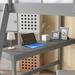 Full Size Loft Bed with Desk Storage Space Ladder and shelves, Solid Wood Slat Support, Warm & Comfortable Space for Kids Teens