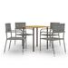 vidaXL Patio Dining Set Dining Table and Chairs Furniture Set Poly Rattan