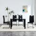 Set of 2 Modern Dining Chairs, Leather Accent Chair, Living Room Leisure Chairs, Upholstered Side Chair for Dining Room