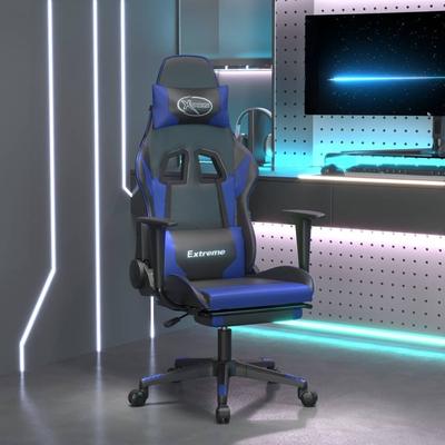 vidaXL Gaming Chair with Footrest multi color Faux Leather