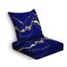 Outdoor Deep Seat Cushion Set Blue marble and gold abstract texture Indigo ocean blue Back Seat Lounge Chair Conversation Cushion for Patio Furniture Replacement Seating Cushion