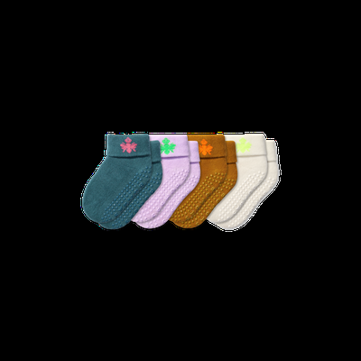 Baby Gripper Socks 4-Pack (6-12 Months) - Marine Lilac Mix - 6-12M - Bombas