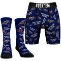 Men's Rock Em Socks Navy New Orleans Pelicans All-Over Logo Boxer Briefs & Crew Combo Pack