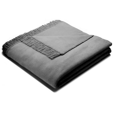 Wohndecke BIEDERLACK "Unicolour Franse", grau (graphit), B:150cm L:200cm, Baumwolle, Polyacryl, Polyester, Wohndecken, in vielen Farben, Kuscheldecke Image