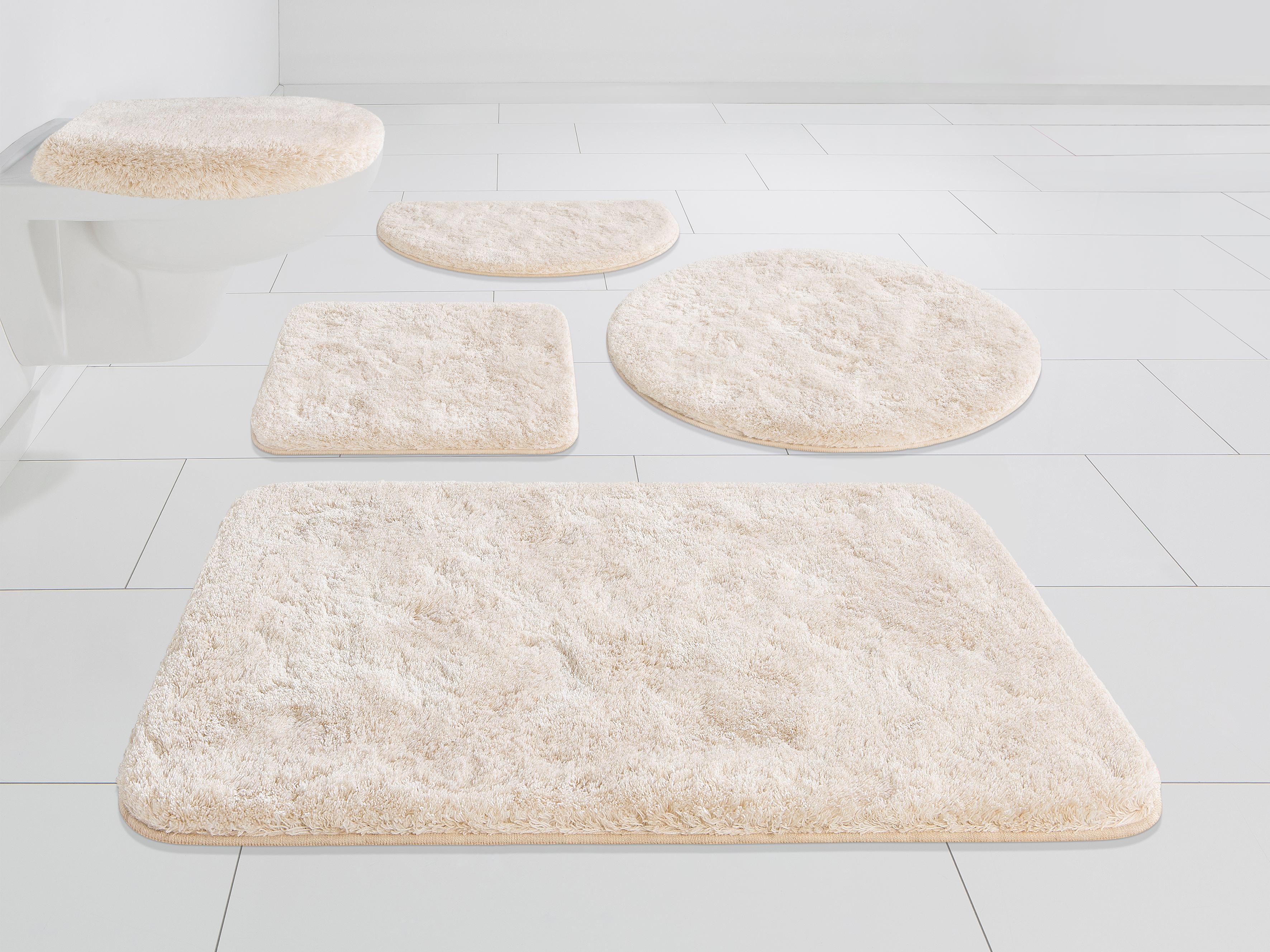 Badematte GRUND "Melos, Badvorleger, Badezimmer Teppich, sehr weich" Gr. 51, beige, H:27mm, Kunstfaser, Badematten, Badematte, melierte Optik, sehr weicher Flor, Melange-Effekt, Made in Europe Image