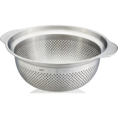 Seiher GEFU "PREMIO", silber, B:31cm H:10cm L:27cm, Edelstahl 18/10, Küchensiebe, Ø 27 cm