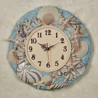 By the Sea Wall Clock Blue , Blue