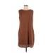 Maurices Casual Dress - Shift: Brown Jacquard Dresses - Women's Size Small