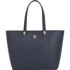 Tommy Hilfiger Damen Tote Bag Tasche Emblem Groß, Blau (Space Blue), Einheitsgröße