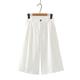 Wide Leg Trousers For Women Uk,Ladies 3/4 Culottes Pants Wide Legs Trousers Multicolor Elastic High Waist Pleated Palazzo Pants With Pocket Casual Cropped Wide Pants Solid Color Baggy Pants,White,L
