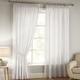 Amania Trading Ltd 1 Pair Of TAHITI Pom Pom Trim 3" Pencil Pleat Taped Top Lined Voile Curtains - WHITE - 66" Width x 90" Drop