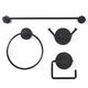 OurHouse Towel Rail Bathroom Accessory Set, Includes 4 Accessories – 3 Towel Rails and Toilet Roll Holder, Towel Racks and Toilet Paper Holder for Bathroom, Bathroom Set Incl Towel Bar (Black)