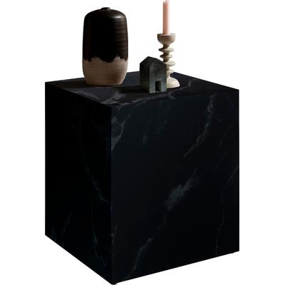 Beistelltisch SALESFEVER "Design-Beistelltisch für jeden Raum", schwarz (schwarz, schwarz, schwarz), B:45cm H:50cm T:45cm, Tische, Quadratisch, 45x45 cm, charmant in Marmoroptik foliert Image